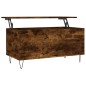 vidaXL Mesa de centro madera contrachapada roble ahumado 90x44,5x45 cm vidaXL Mesa de centro madera contrachapada roble ahumado 90x44,5x45 cm