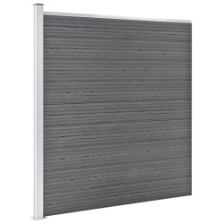 vidaXL Set de valla 6 cuadradas + 1 oblicua WPC gris 1138x186 cm