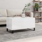 vidaXL Mesa de centro madera contrachapada blanco brillo 90x44,5x45 cm