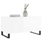 vidaXL Mesa de centro madera contrachapada blanco brillo 90x44,5x45 cm