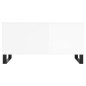 vidaXL Mesa de centro madera contrachapada blanco brillo 90x44,5x45 cm