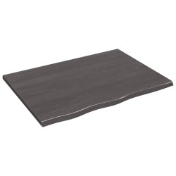 vidaXL Encimera de baño madera maciza tratada gris oscuro 80x60x2 cm