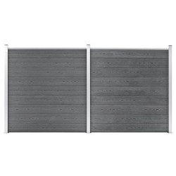 vidaXL Valla de jardín de WPC gris 353x186 cm