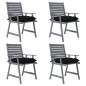 vidaXL Sillas de comedor jardín con cojines 4 uds madera maciza acacia vidaXL Sillas de comedor jardín con cojines 4 uds madera maciza acacia