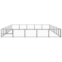 vidaXL Perrera acero 35 m² negra