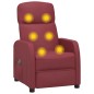 vidaXL Sillón de masaje eléctrico cuero sintético rojo tinto vidaXL Sillón de masaje eléctrico cuero sintético rojo tinto