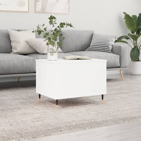 vidaXL Mesa de centro madera contrachapada blanco 60x44,5x45 cm