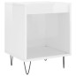 vidaXL Mesita de noche madera de ingeniería blanco brillo 40x35x50 cm vidaXL Mesita de noche madera de ingeniería blanco brillo 40x35x50 cm