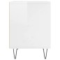 vidaXL Mesita de noche madera de ingeniería blanco brillo 40x35x50 cm vidaXL Mesita de noche madera de ingeniería blanco brillo 40x35x50 cm