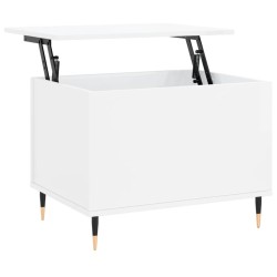 vidaXL Mesa de centro madera contrachapada blanco brillo 60x44,5x45 cm