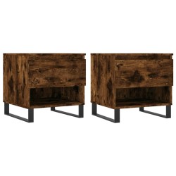 vidaXL Mesas centro 2 uds madera ingeniería roble ahumado 50x46x50 cm