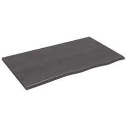 vidaXL Encimera de baño madera maciza tratada gris oscuro 100x60x2 cm