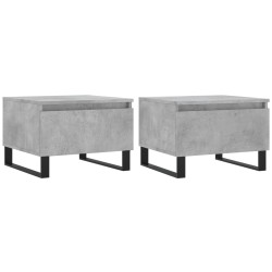 vidaXL Mesas centro 2 uds madera ingeniería gris hormigón 50x46x35 cm
