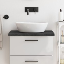 vidaXL Encimera baño madera maciza tratada gris oscuro 60x60x(2-4) cm