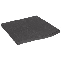 vidaXL Encimera baño madera maciza tratada gris oscuro 60x60x(2-4) cm