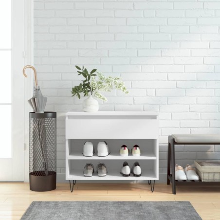 vidaXL Mueble zapatero madera contrachapada blanco 70x36x60 cm