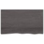 vidaXL Encimera baño madera maciza tratada gris oscuro 100x60x(2-6) cm