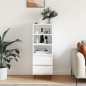 vidaXL Aparador alto madera contrachapada blanco brillo 40x36x110 cm vidaXL Aparador alto madera contrachapada blanco brillo 40x36x110 cm