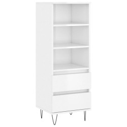 vidaXL Aparador alto madera contrachapada blanco brillo 40x36x110 cm