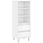 vidaXL Aparador alto madera contrachapada blanco brillo 40x36x110 cm vidaXL Aparador alto madera contrachapada blanco brillo 40x36x110 cm