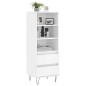 vidaXL Aparador alto madera contrachapada blanco brillo 40x36x110 cm vidaXL Aparador alto madera contrachapada blanco brillo 40x36x110 cm