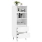 vidaXL Aparador alto madera contrachapada blanco brillo 40x36x110 cm vidaXL Aparador alto madera contrachapada blanco brillo 40x36x110 cm