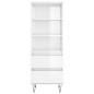 vidaXL Aparador alto madera contrachapada blanco brillo 40x36x110 cm vidaXL Aparador alto madera contrachapada blanco brillo 40x36x110 cm