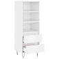 vidaXL Aparador alto madera contrachapada blanco brillo 40x36x110 cm vidaXL Aparador alto madera contrachapada blanco brillo 40x36x110 cm