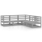vidaXL Muebles de jardín 5 piezas gris madera de pino maciza vidaXL Muebles de jardín 5 piezas gris madera de pino maciza