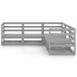 vidaXL Muebles de jardín 5 piezas gris madera de pino maciza vidaXL Muebles de jardín 5 piezas gris madera de pino maciza
