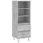 vidaXL Aparador alto madera contrachapada gris hormigón 40x36x110 cm vidaXL Aparador alto madera contrachapada gris hormigón 40x36x110 cm