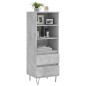 vidaXL Aparador alto madera contrachapada gris hormigón 40x36x110 cm vidaXL Aparador alto madera contrachapada gris hormigón 40x36x110 cm
