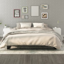 vidaXL Mesitas de noche 2 unidades madera contrachapada blanca