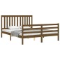 vidaXL Estructura de cama con cabecero madera marrón miel 160x200 cm vidaXL Estructura de cama con cabecero madera marrón miel 160x200 cm