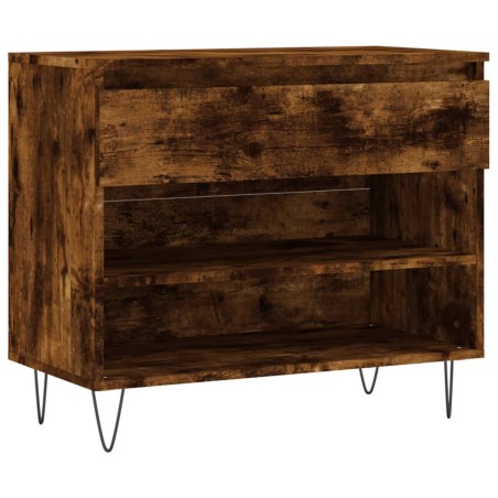 vidaXL Mueble zapatero madera contrachapada roble ahumado 70x36x60 cm