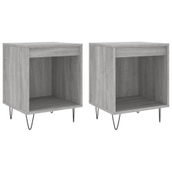 vidaXL Mesita de noche 2 uds madera ingeniería gris Sonoma 40x35x50 cm