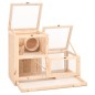 vidaXL Jaula para hámster madera maciza abeto 81x40x60 cm vidaXL Jaula para hámster madera maciza abeto 81x40x60 cm