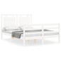 vidaXL Estructura de cama con cabecero madera maciza blanco 120x200 cm vidaXL Estructura de cama con cabecero madera maciza blanco 120x200 cm