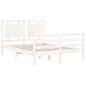 vidaXL Estructura de cama con cabecero madera maciza blanco 120x200 cm vidaXL Estructura de cama con cabecero madera maciza blanco 120x200 cm