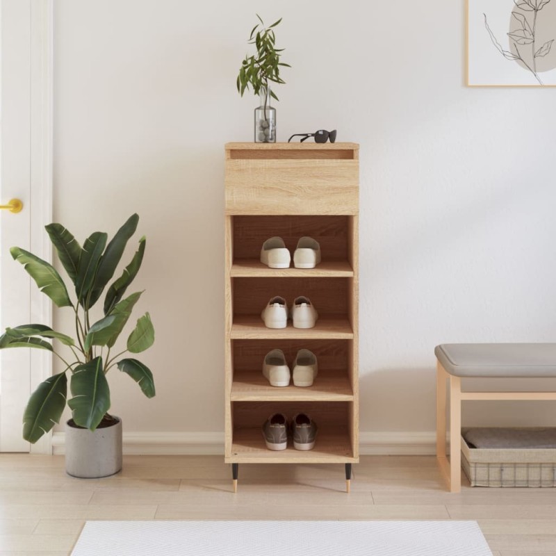 vidaXL Mueble zapatero madera contrachapada roble Sonoma 40x36x105 cm vidaXL Mueble zapatero madera contrachapada roble Sonoma 40x36x105 cm