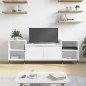 vidaXL Mueble para TV madera contrachapada blanco 160x35x55 cm vidaXL Mueble para TV madera contrachapada blanco 160x35x55 cm