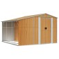 vidaXL Cobertizo jardín acero galvanizado marrón claro 277x279x179 cm vidaXL Cobertizo jardín acero galvanizado marrón claro 277x279x179 cm