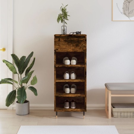 vidaXL Mueble zapatero madera contrachapada roble ahumado 40x36x105 cm