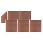 vidaXL Set de valla 5 cuadradas + 1 oblicua WPC marrón 965x186 cm vidaXL Set de valla 5 cuadradas + 1 oblicua WPC marrón 965x186 cm
