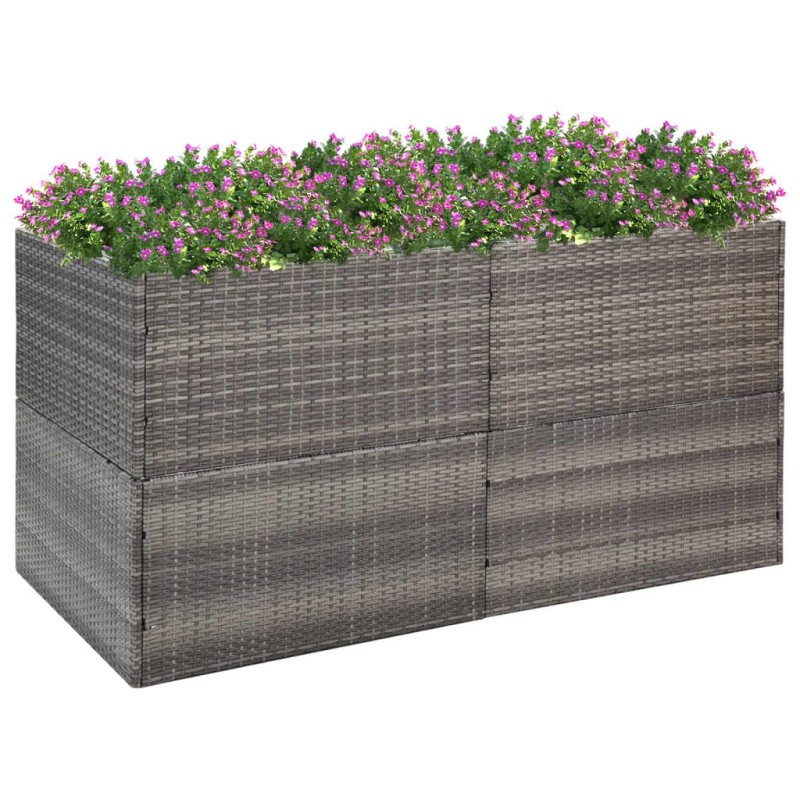 vidaXL Jardinera ratán sintético gris 157x80x80 cm vidaXL Jardinera ratán sintético gris 157x80x80 cm
