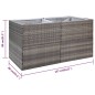 vidaXL Jardinera ratán sintético gris 157x80x80 cm vidaXL Jardinera ratán sintético gris 157x80x80 cm