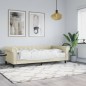 vidaXL Sofá cama con colchón cuero sintético crema 90x200 cm
