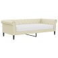 vidaXL Sofá cama con colchón cuero sintético crema 90x200 cm