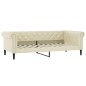 vidaXL Sofá cama con colchón cuero sintético crema 90x200 cm