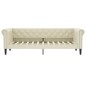 vidaXL Sofá cama con colchón cuero sintético crema 90x200 cm